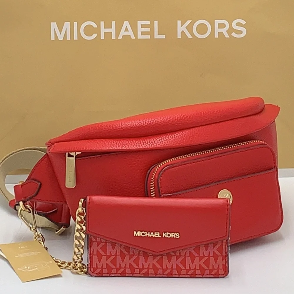 MICHAEL KORS Maisie Large Pebbled Leather 2-in-1 Waistpack Fannypack Crossbody